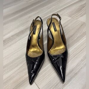 Dolce & Gabbana Black Patent Slingback Heels